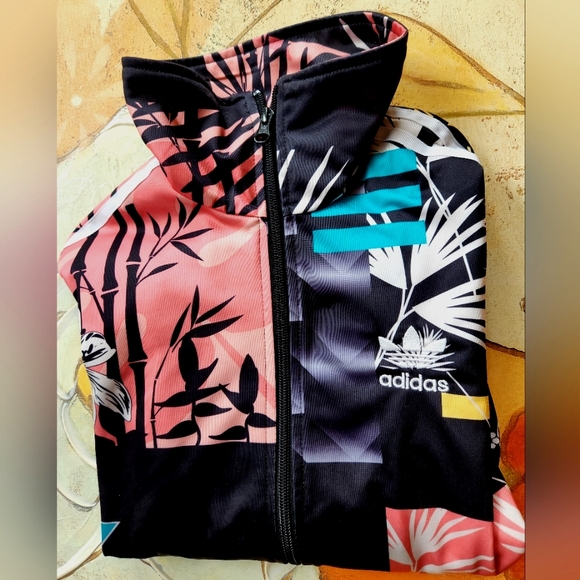 ADIDAS x Farm RIO Black 3 Stripe Trefoil Zip Gym Collect Street Track Jacket XS - Picture 4 of 16